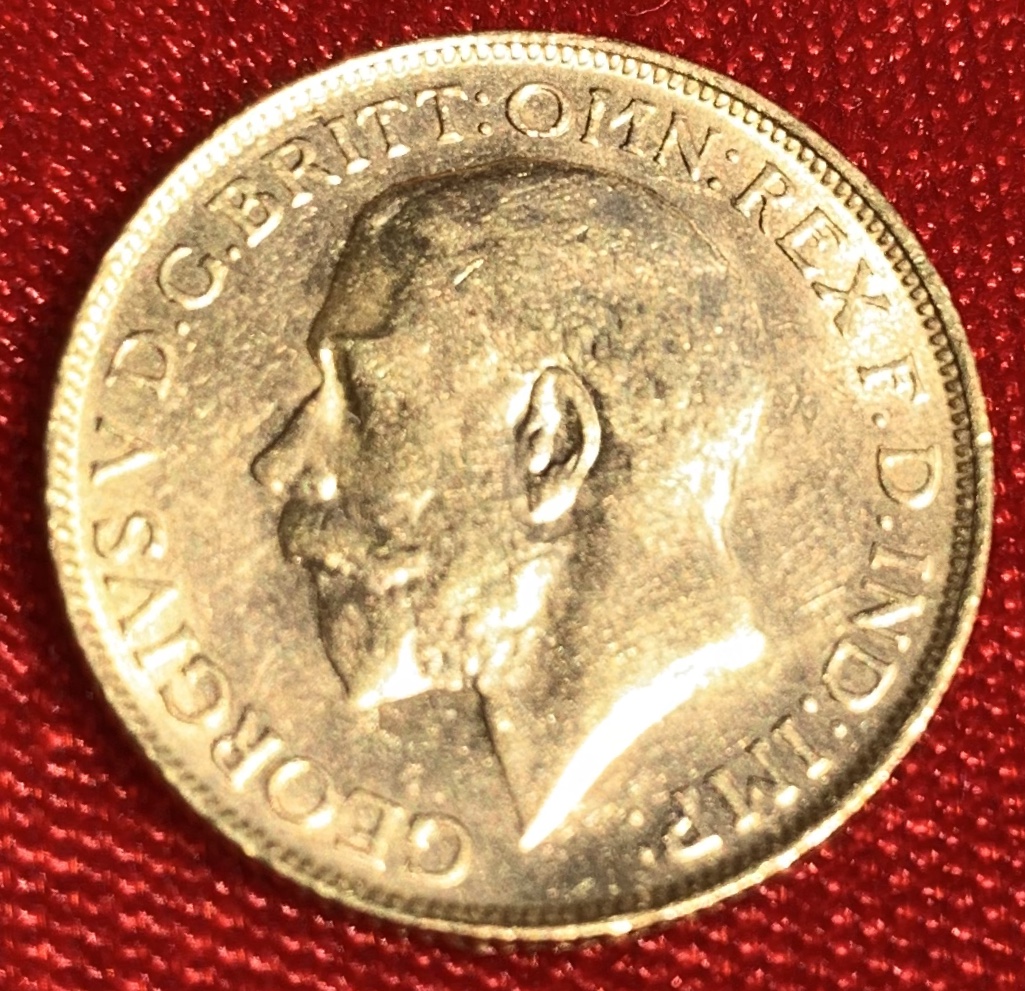 Australia-オーストラリア 1918年 金貨 Gold Sovereign / ジョージ5世 