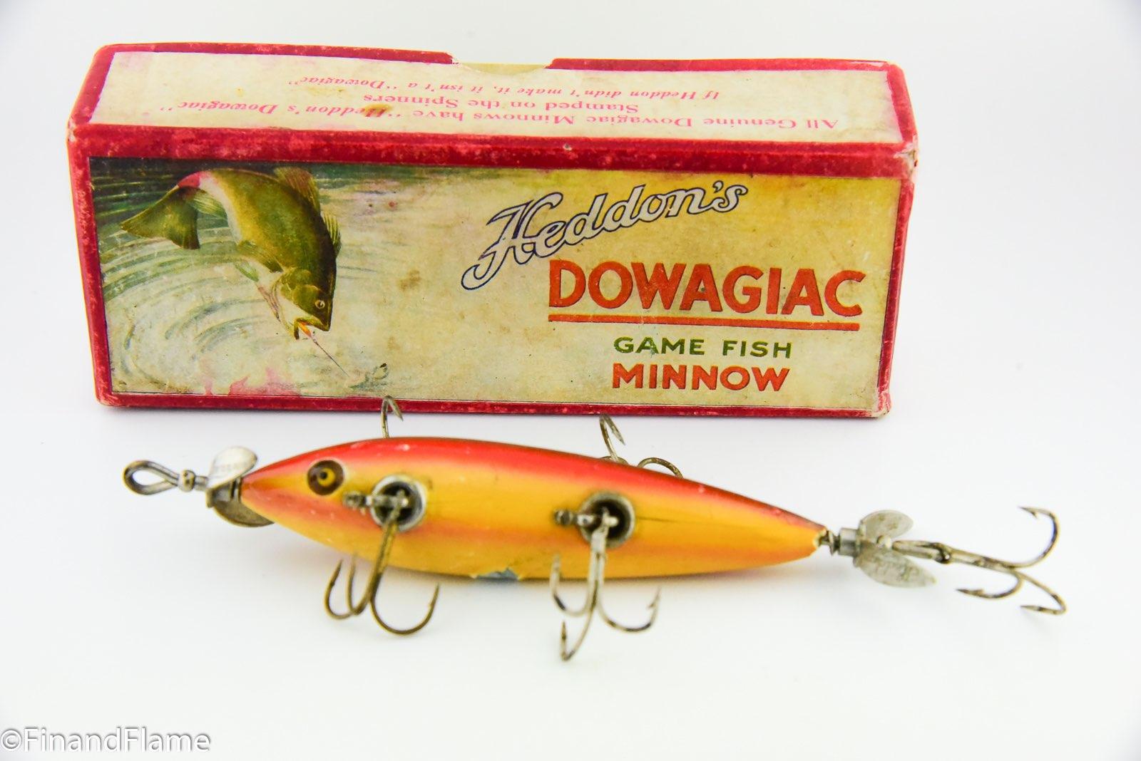 Vintage Heddon 150 Dowagiac 5-Hook Wood Minnow Fishing Lure – IBBY