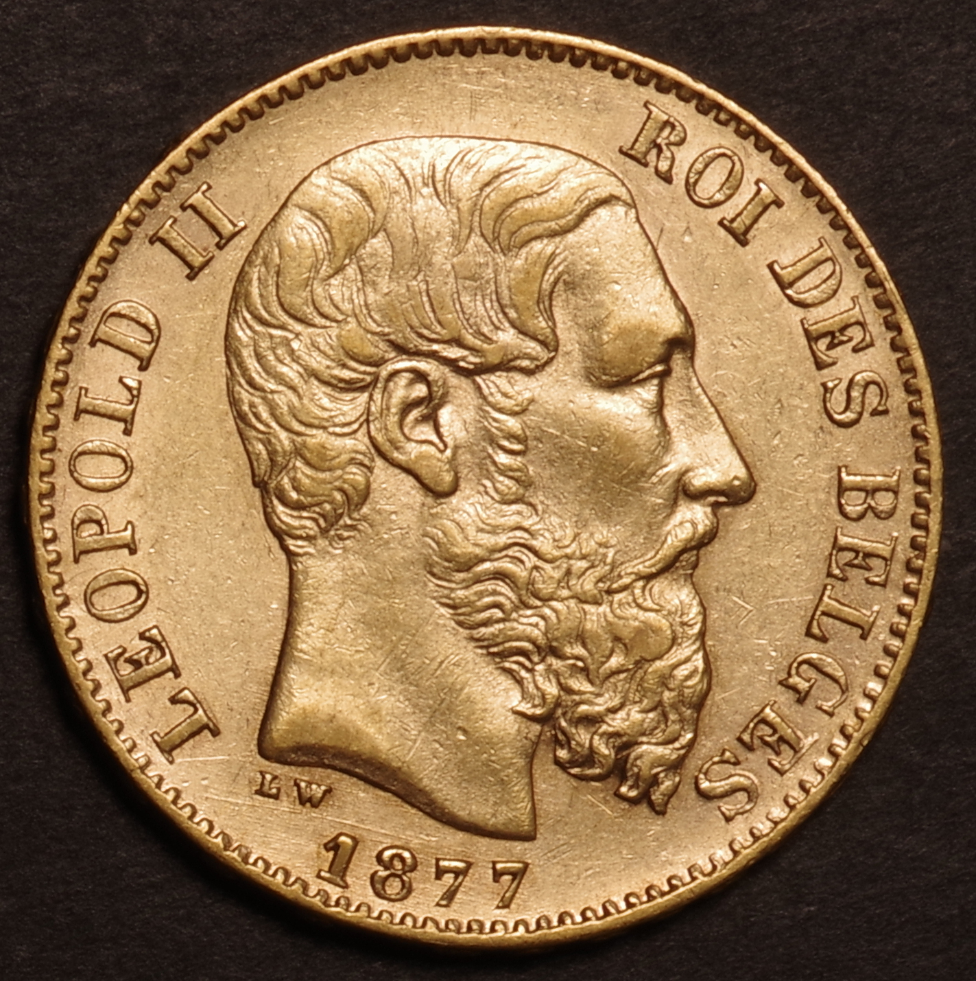 ベルギー レオポルド2世 PCGS 20フラン 金貨 20フラン金貨 最高 1875年