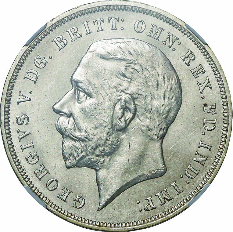 1935年英国銀貨イギリスクラウンジョージ王.500ag馬デザインRocki - 貨幣