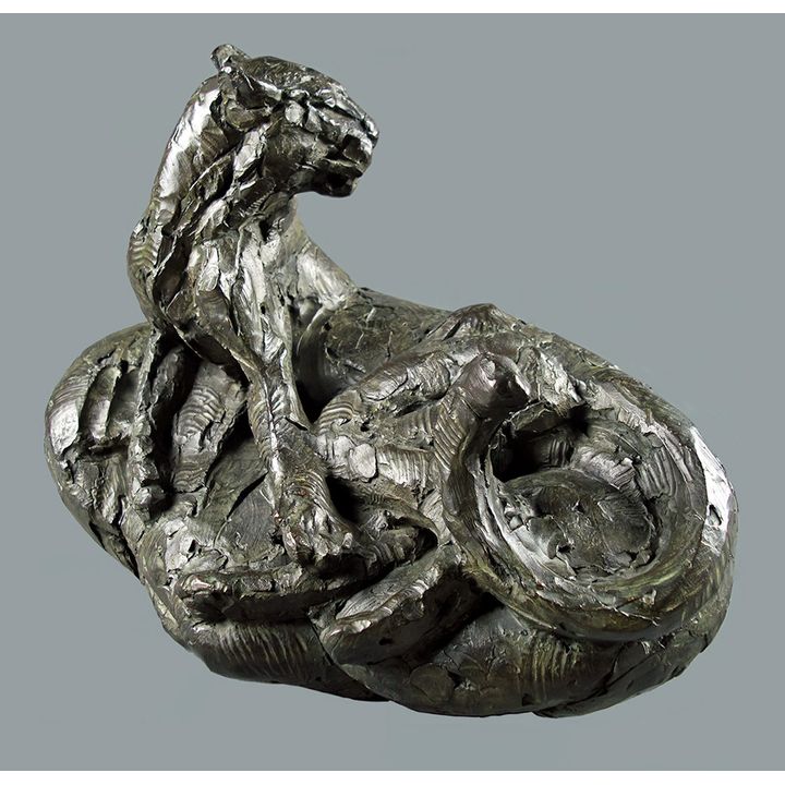 Dylan Lewis (1964- ), Leopard Lying on Boulder Maquette