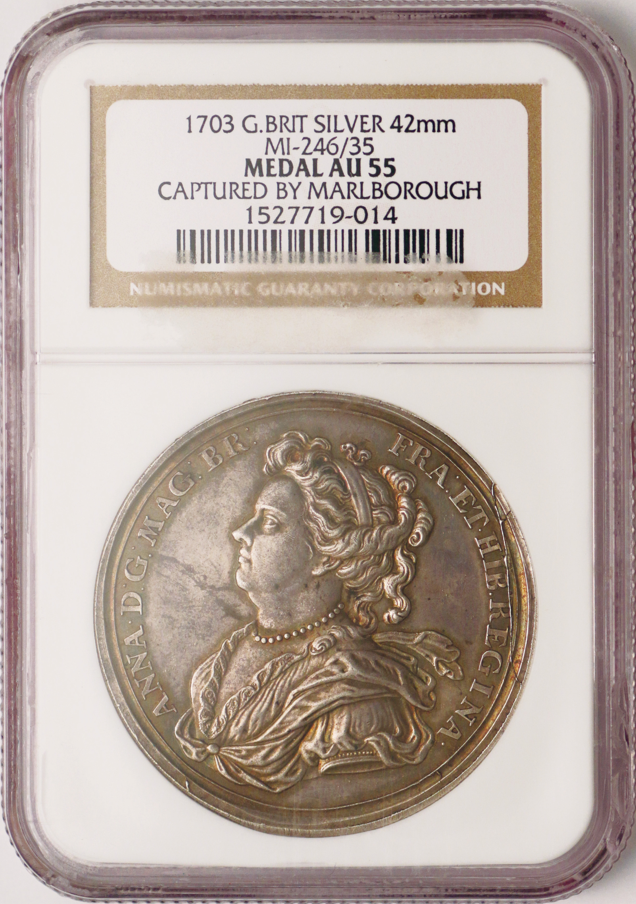 英国 (Great Britain) アン女王像 マールバラ公ジョン・チャーチル爵位 銀メダル 1703年 Eimer400 ／ Anne The  Duke of Marlborough Silver Medal | Taisei Auction