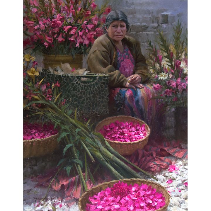 Scott Tallman Powers (1972- ), Flowers Market Queen - Chichiastengo