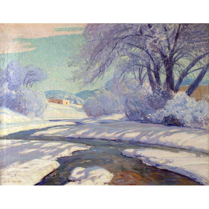 Sheldon Parsons (1866-1943), Adobe in Winter Landscape