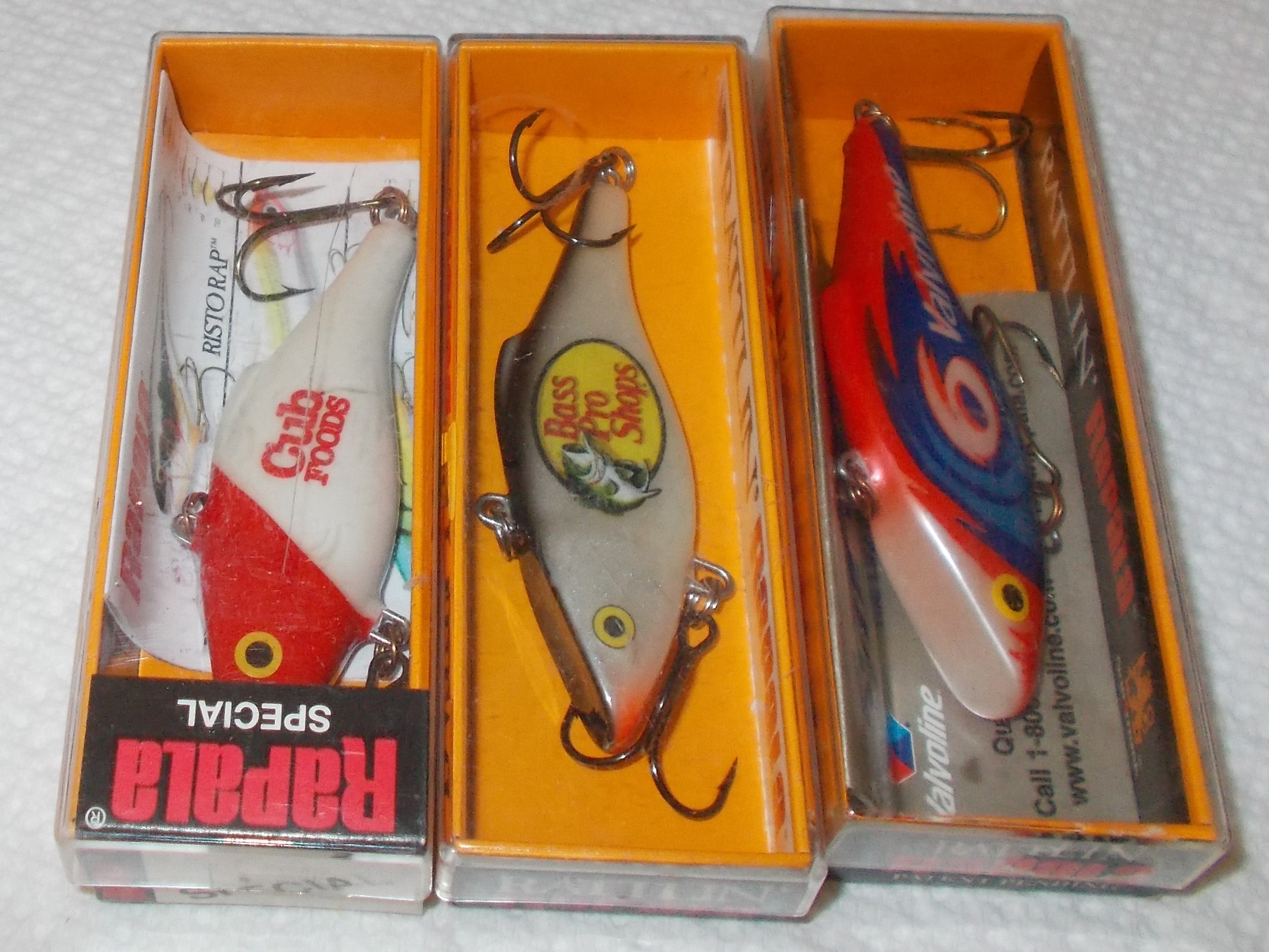 LOT OF 3 RAPALA ADVERTISING LURES NEW IN BOX