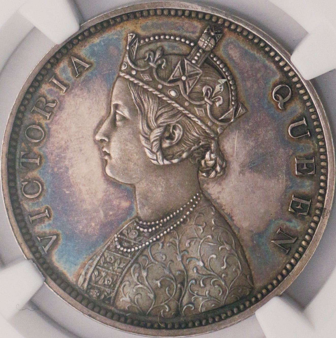 英領インド (British India) ヴィクトリア女王像 1ルピー試鋳銀貨 1861 