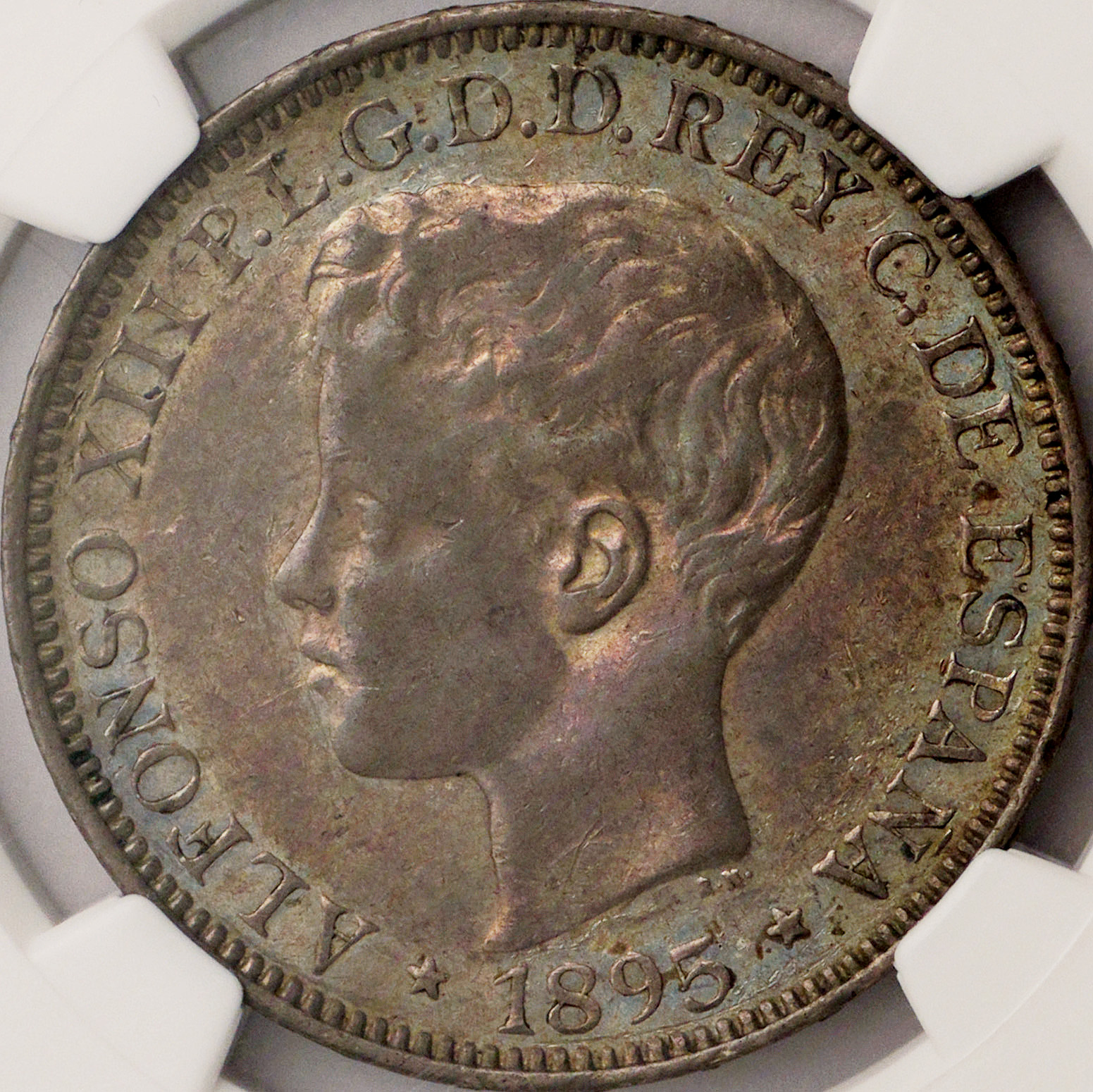 プエルトリコ (Puerto Rico) アルフォンソ13世像 1ペソ銀貨 1895