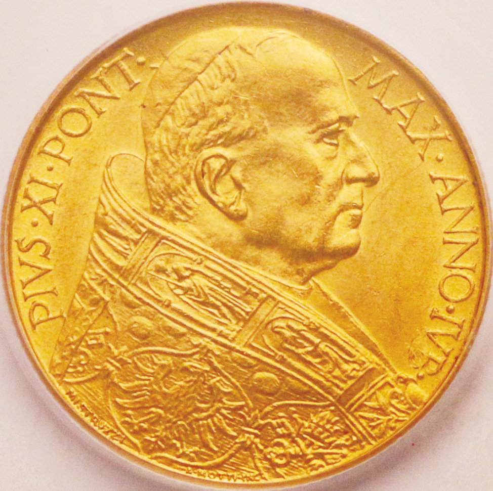 バチカン市国 (Vatican City) ピウス11世25周年記念 100リレ金貨 1933 