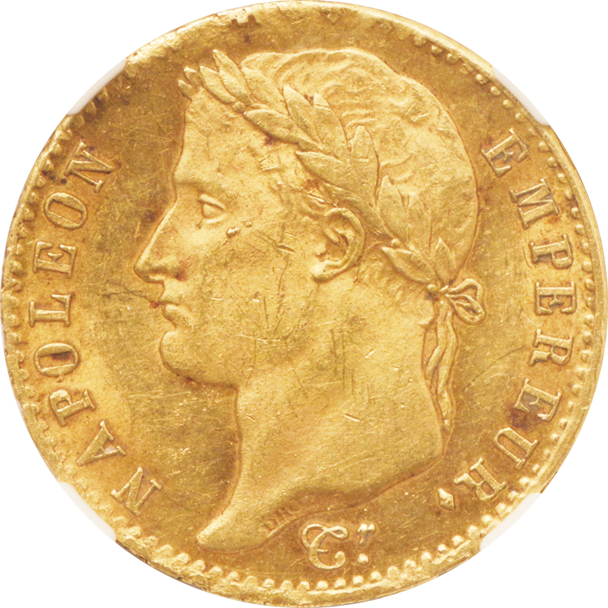 フランス/France ナポレオン1世 月桂冠像（百日天下） 20フラン金貨
