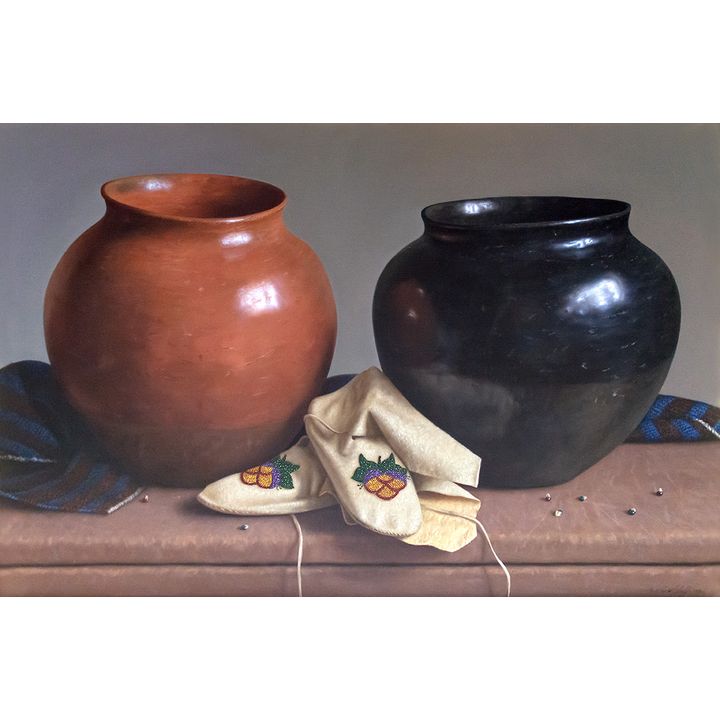 William Acheff (1947- ), Moccasins and Pots