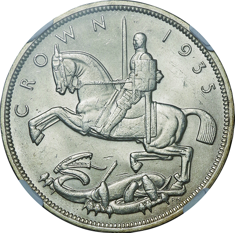 英国 (Great Britain)/ ジョージ5世治世25周年記念 1クラウン銀貨 1935 