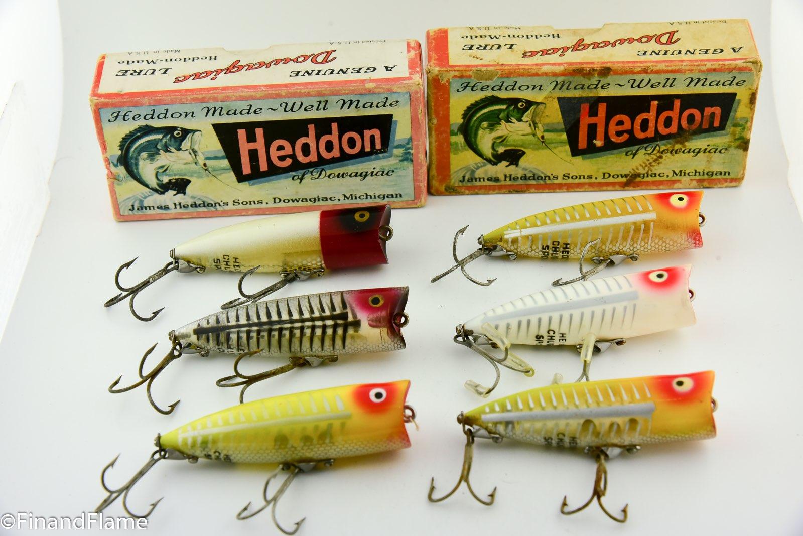 Heddon Chugger Spook Lure Lot Some in Boxes