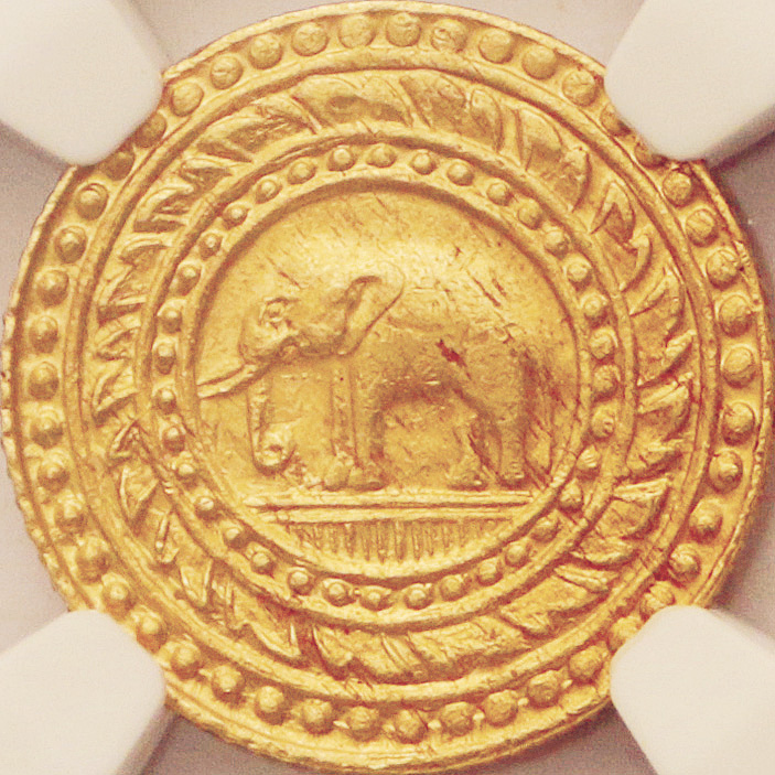 シャム(タイ) (Siam-Thailand) ラーマ4世＜ゾウ図＞ 4バーツ金貨 1863