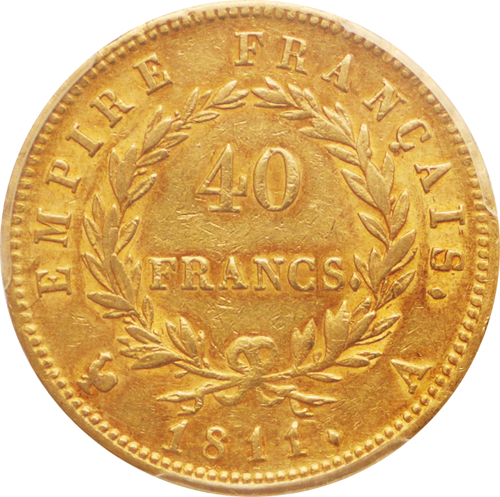 フランス/France ナポレオン1世 月桂冠像 40フラン金貨 1811年（A