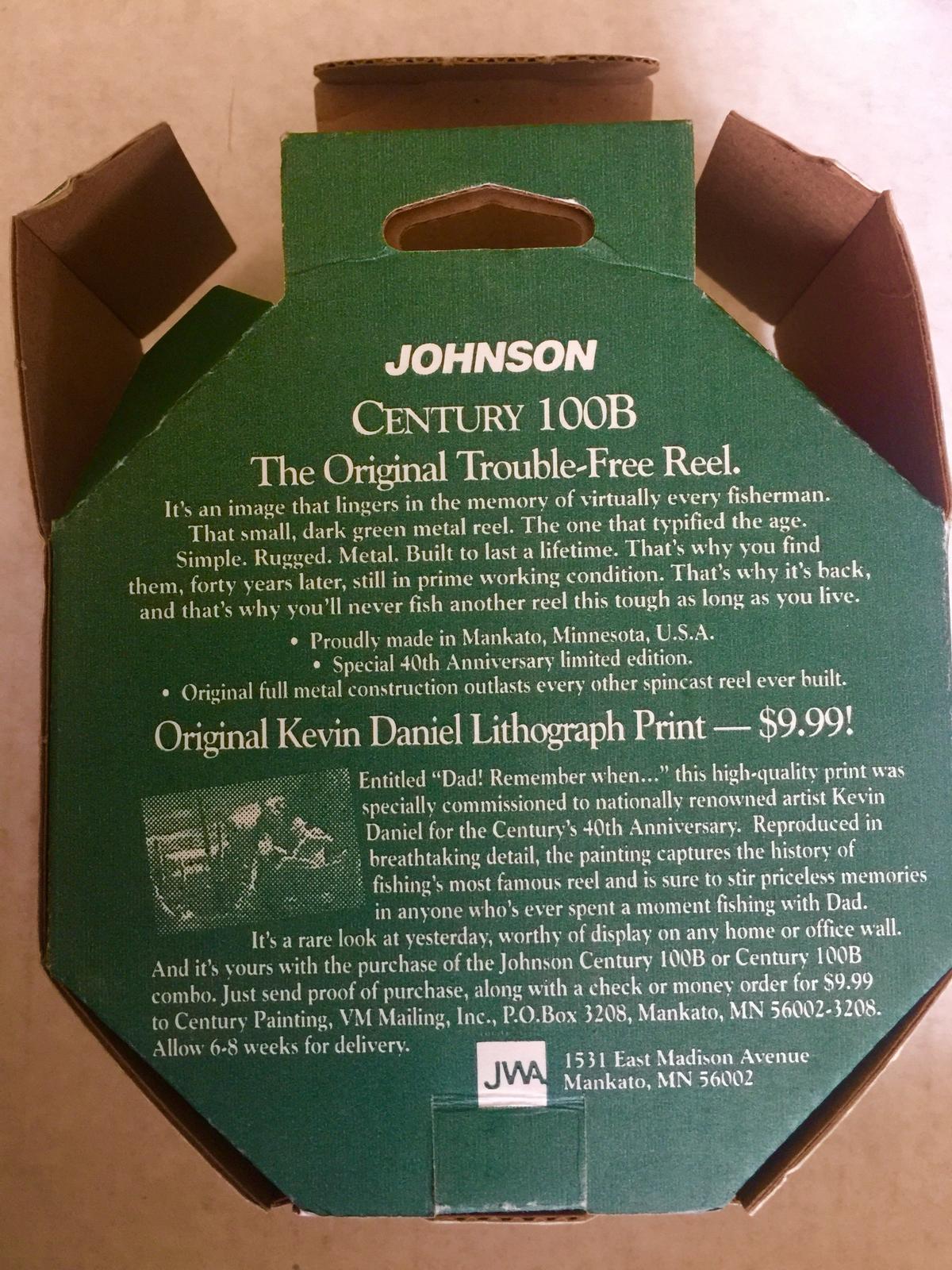 Rare display box/ 40th Anniversary Johnson Reel