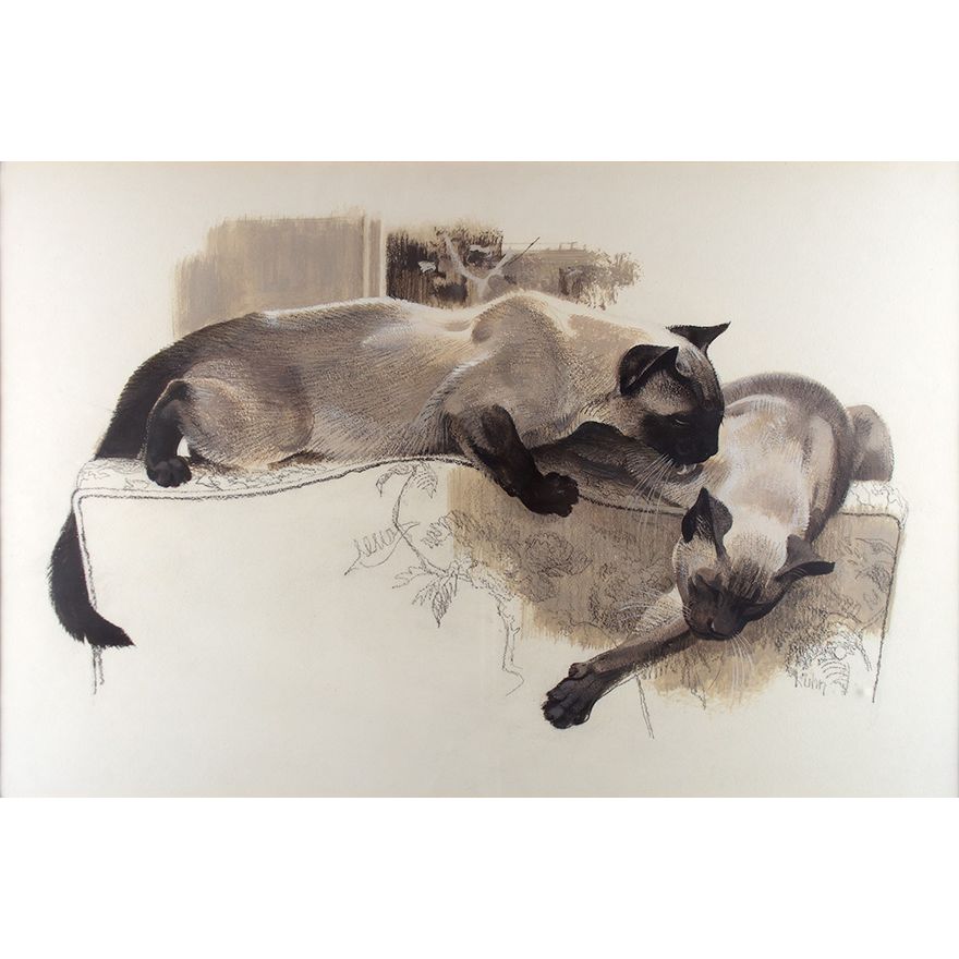 Bob Kuhn (1920-2007), Seal Point and Blue Point Siamese