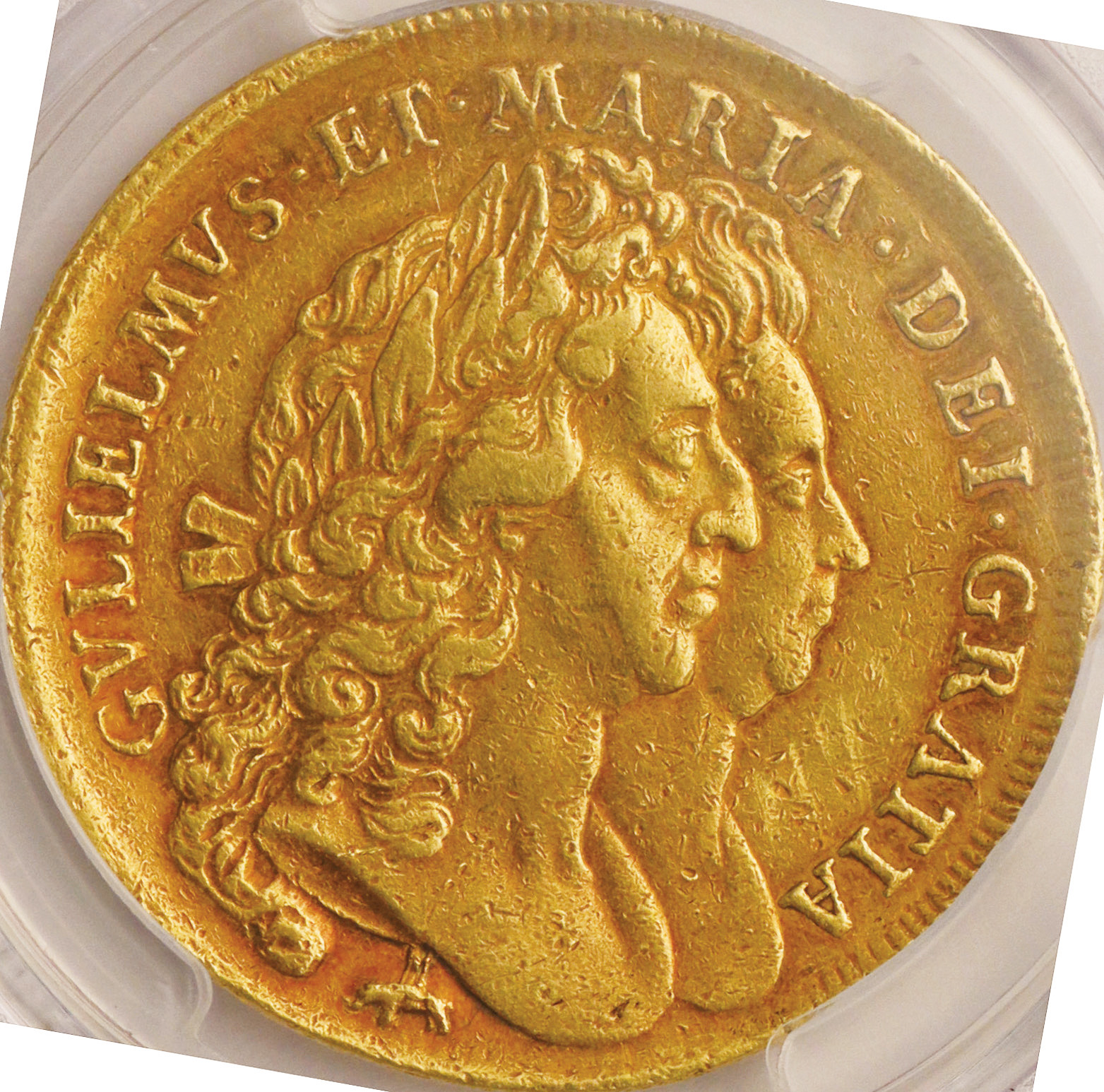 英国 (Great Britain) ウィリアムとメアリー像 右向き肖像 5ギニー金貨 