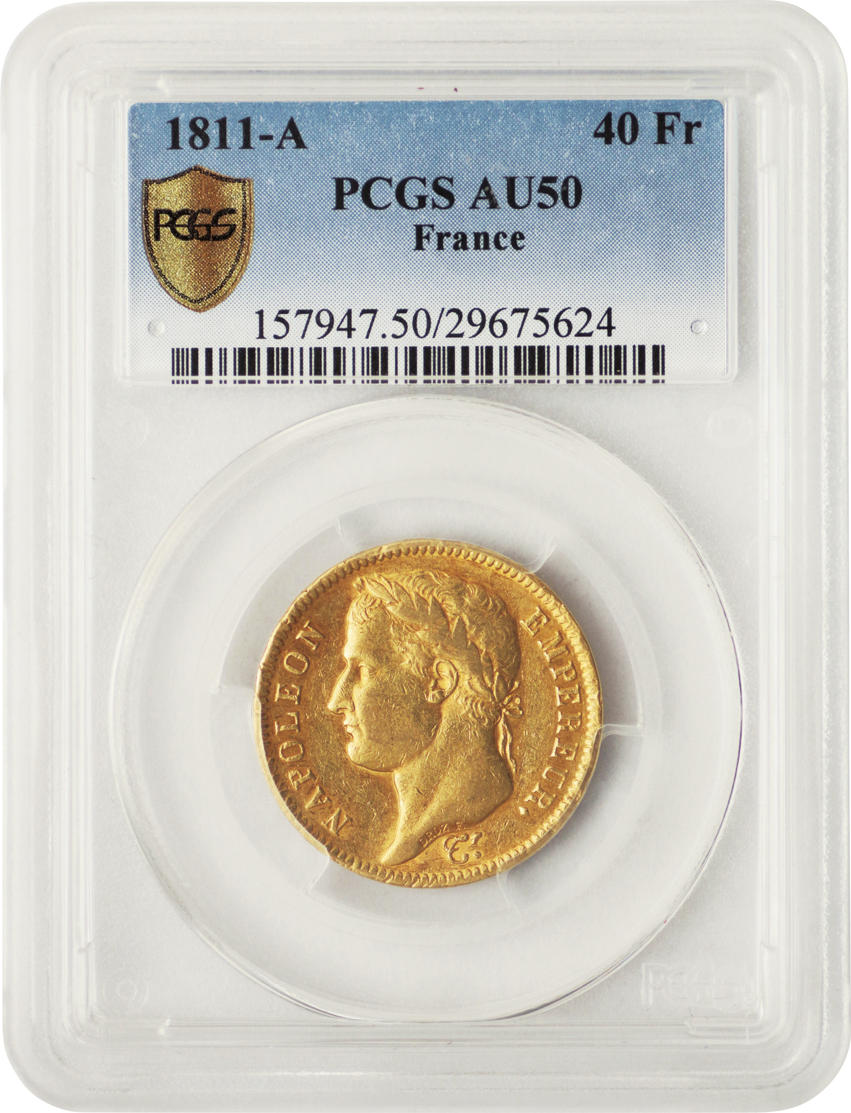 フランス 40フラン金貨1818年W PCGS AU58