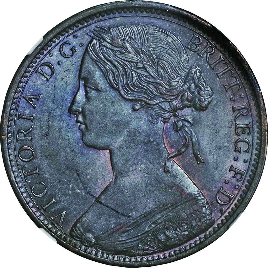 英国 (Great Britain)/ ヴィクトリア像／ブリタニア座像 1ペニー青銅貨 