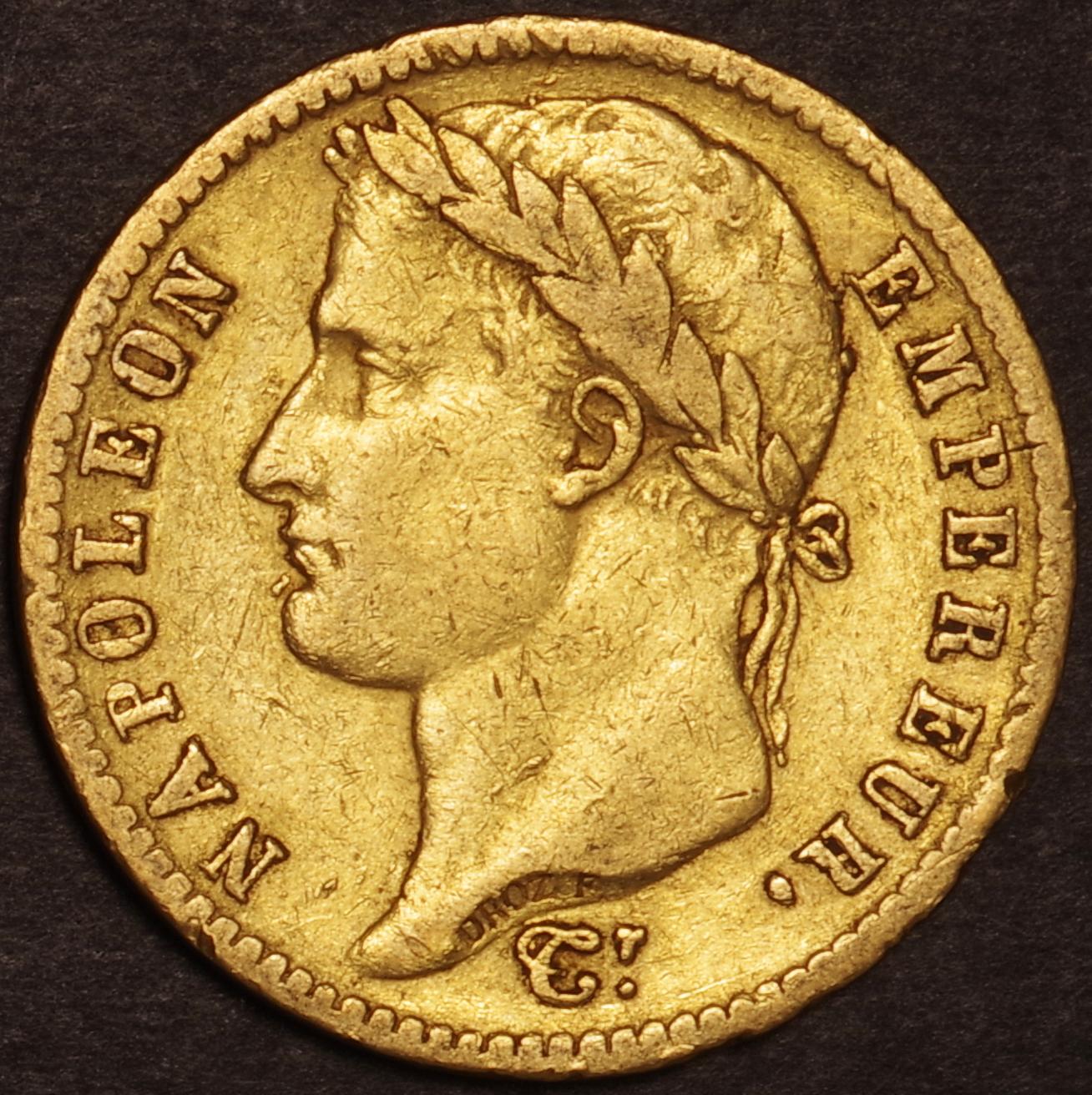 ナポレオン1世 月桂冠像 20フラン金貨 1813年(A) KM695.1 / Napoleon I 