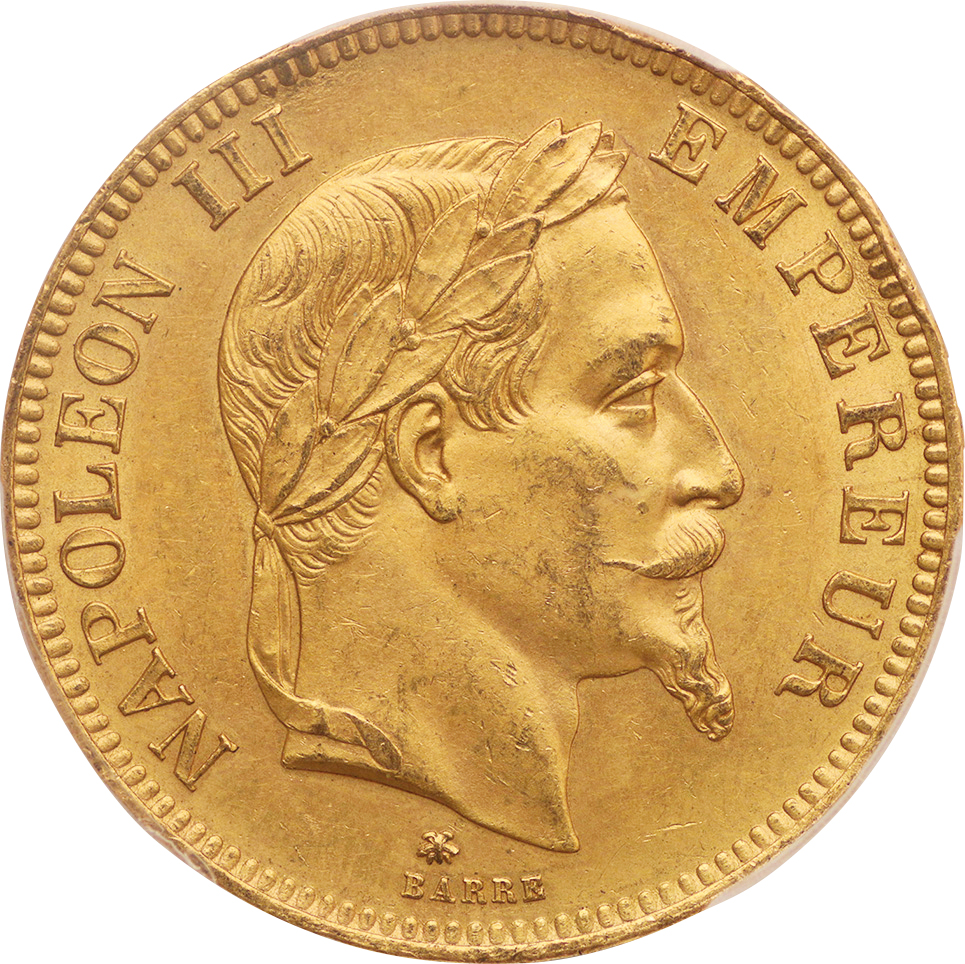 フランス/France ナポレオン3世 月桂冠像 100フラン金貨 1862年（A 