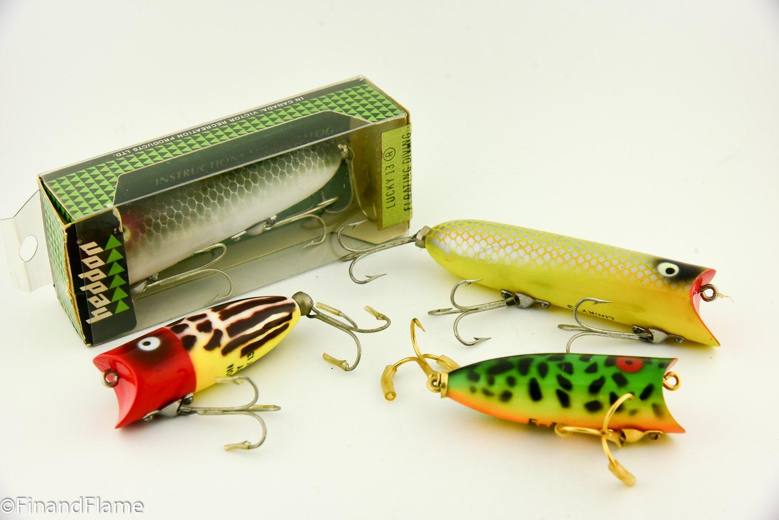 Heddon Lucky 13 & Baby Lucky 13 Lure & Box Lot