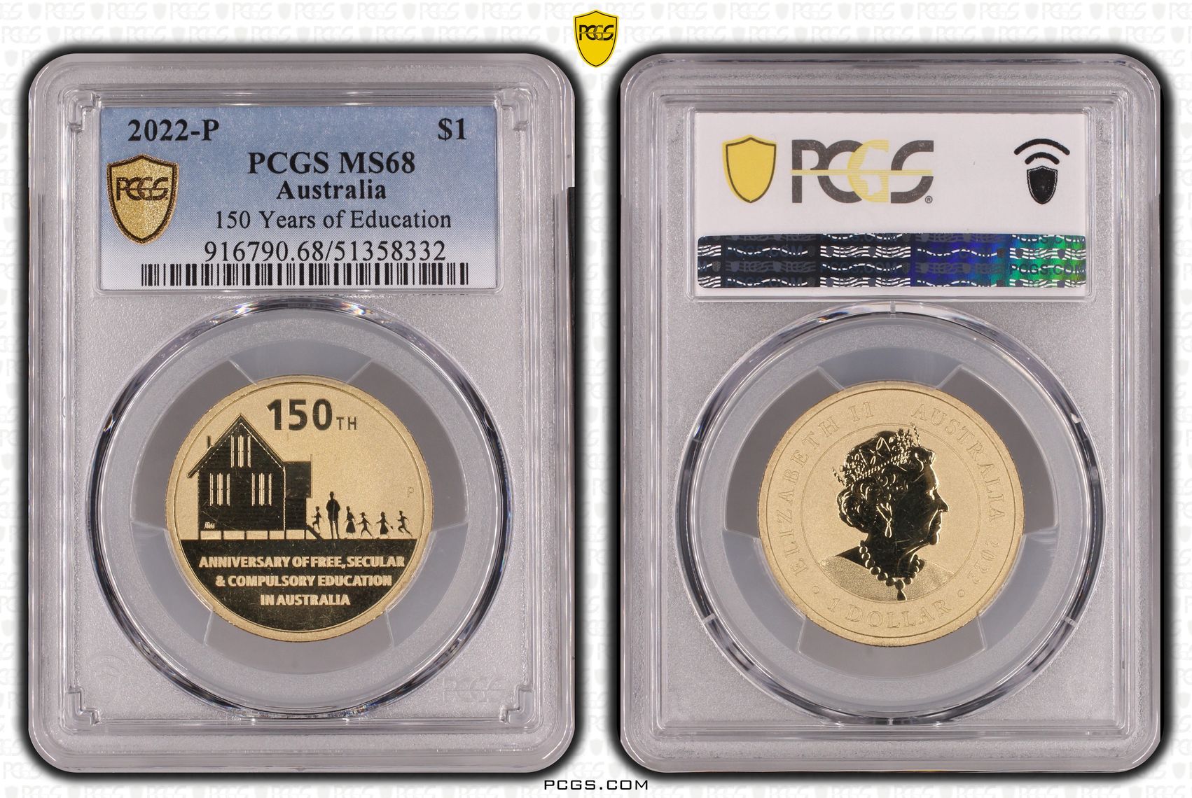 150 Years of Education, One Dollar, 2022-P, PCGS MS68