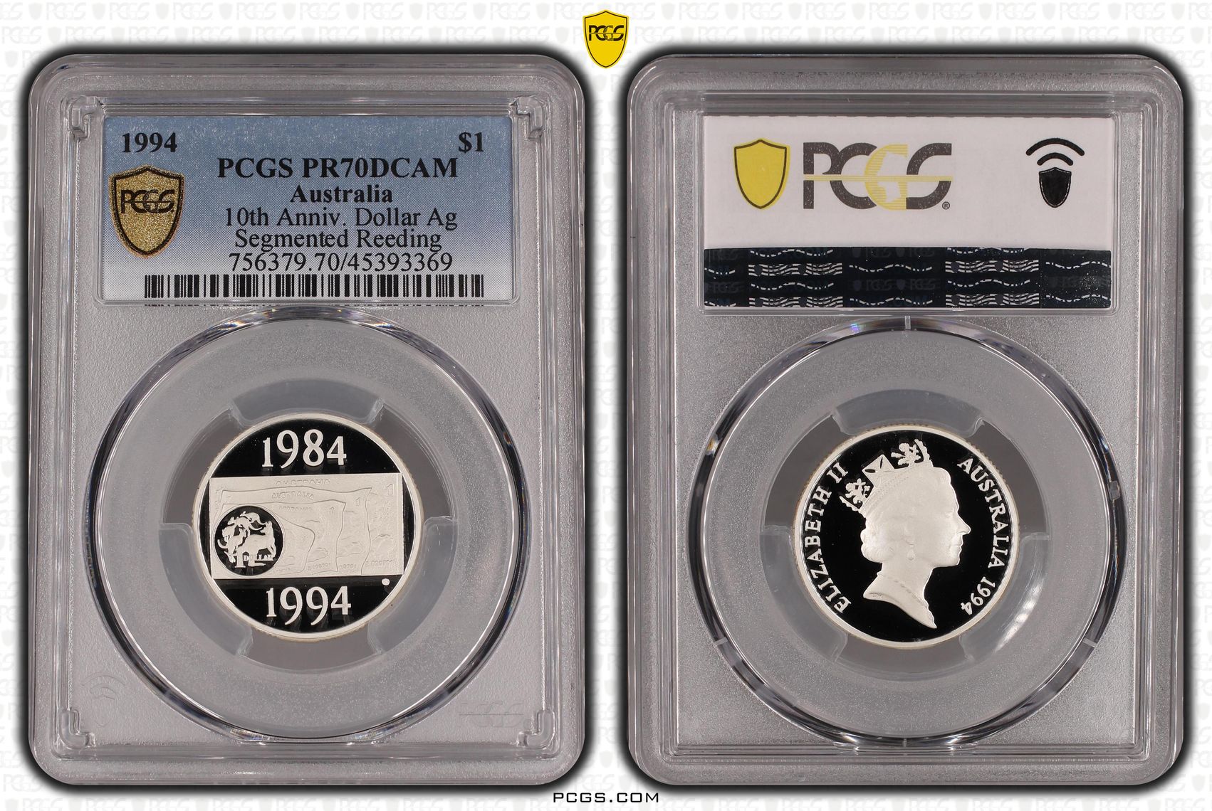 Elizabeth II, Silver 10 Yrs Dollar, One Dollar, 1994, PCGS PR 70DCAM