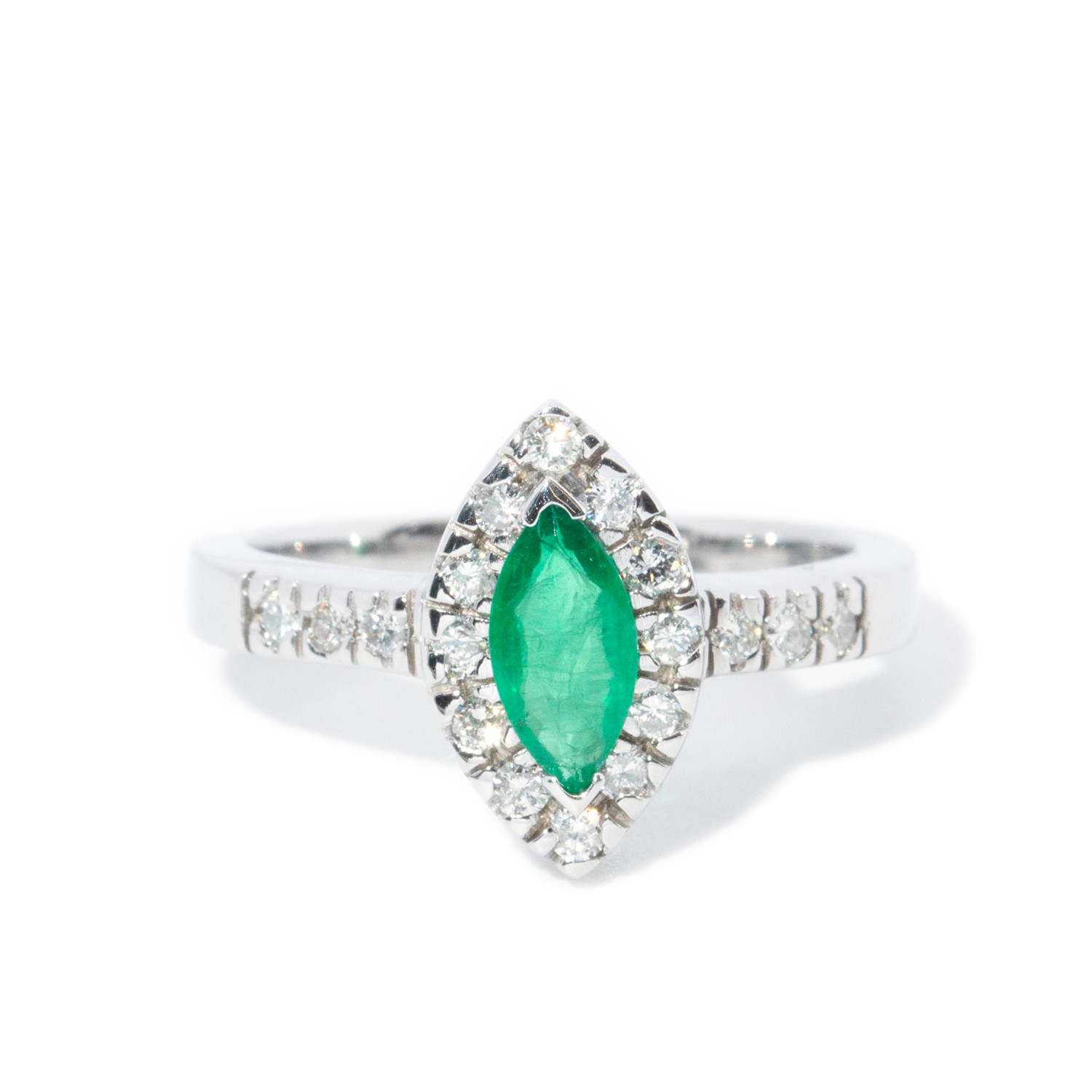 0.56 Carat Emerald & Diamond Ring