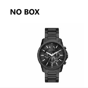 A|X - ARMANI EXCHANGE Men's Chronograph Black Stainless Steel & Black Leather Band Watch (NO BOX) (Model: A|X2098)- black- Bar 4051432723254- 51741/300 HV