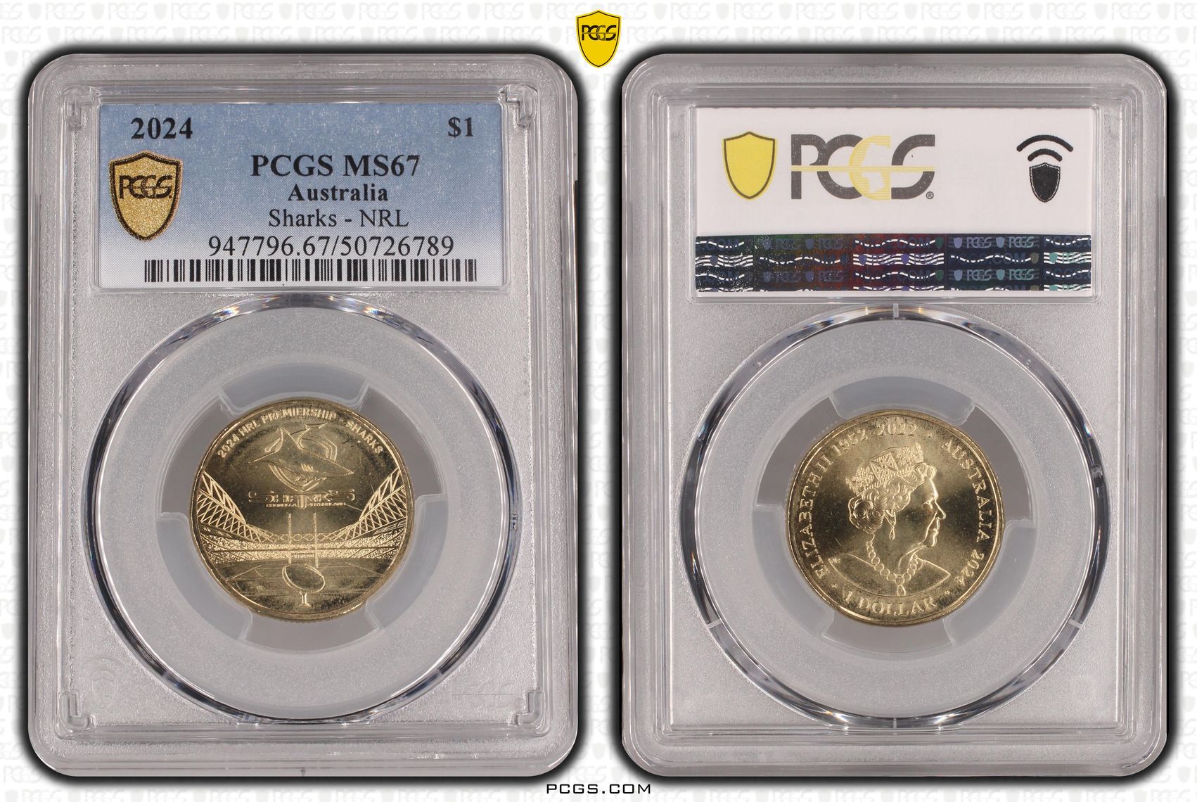 Sharks - NRL , One Dollar, 2024, PCGS MS67