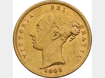 SCARCE 1882 VICTORIA MELBOURNE MINT GOLD HALF SOVEREIGN XF DETAILS CLEANED