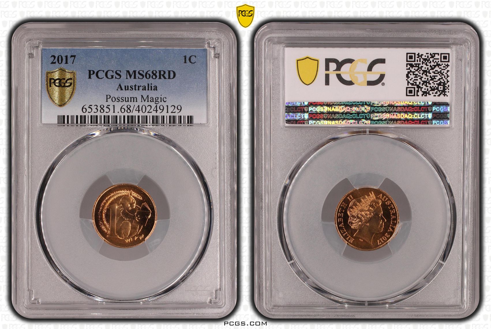Elizabeth II, Possum Magic, One Cent, 2017, PCGS MS68RD