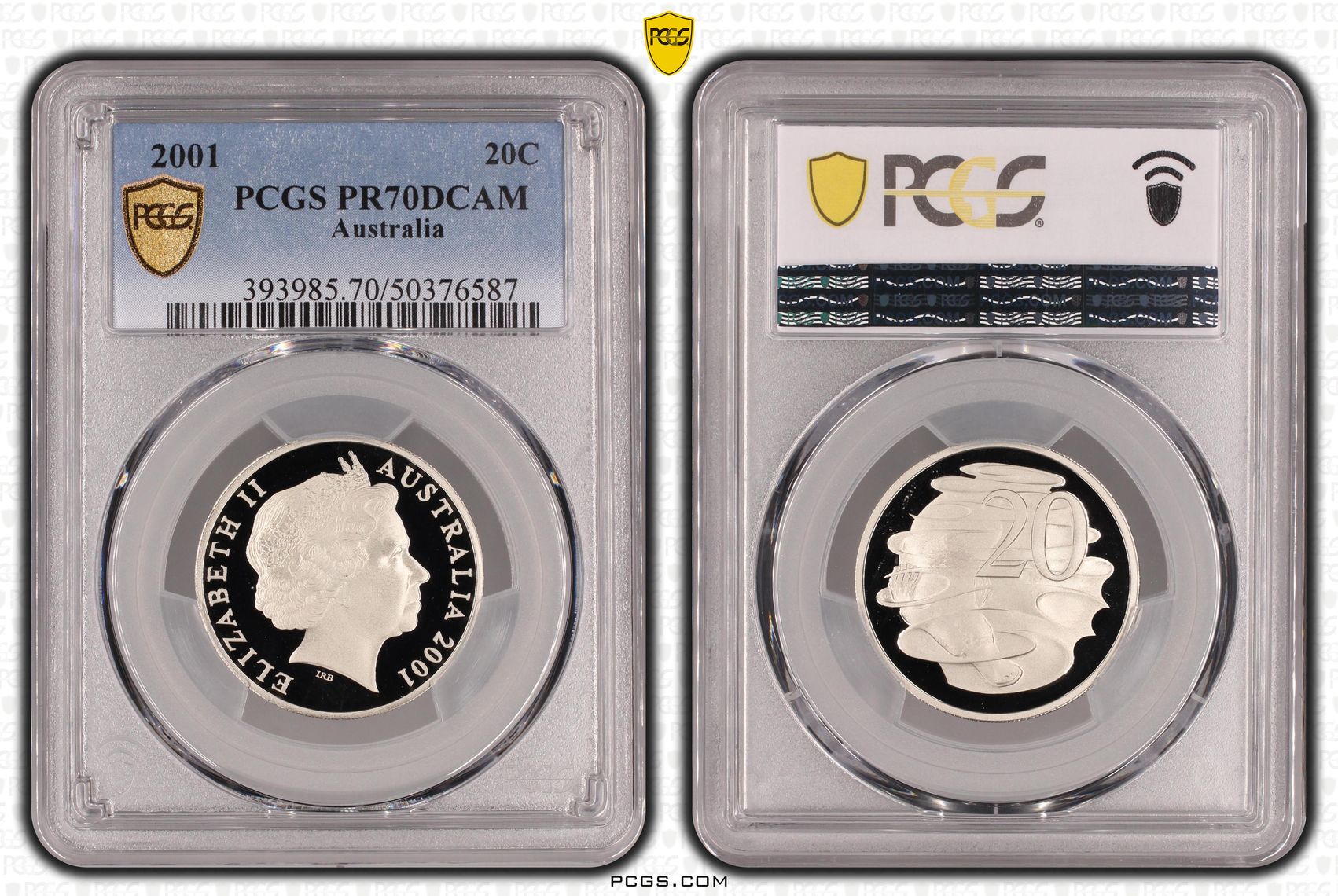 Twenty Cent, 2001, PCGS PR70DCAM