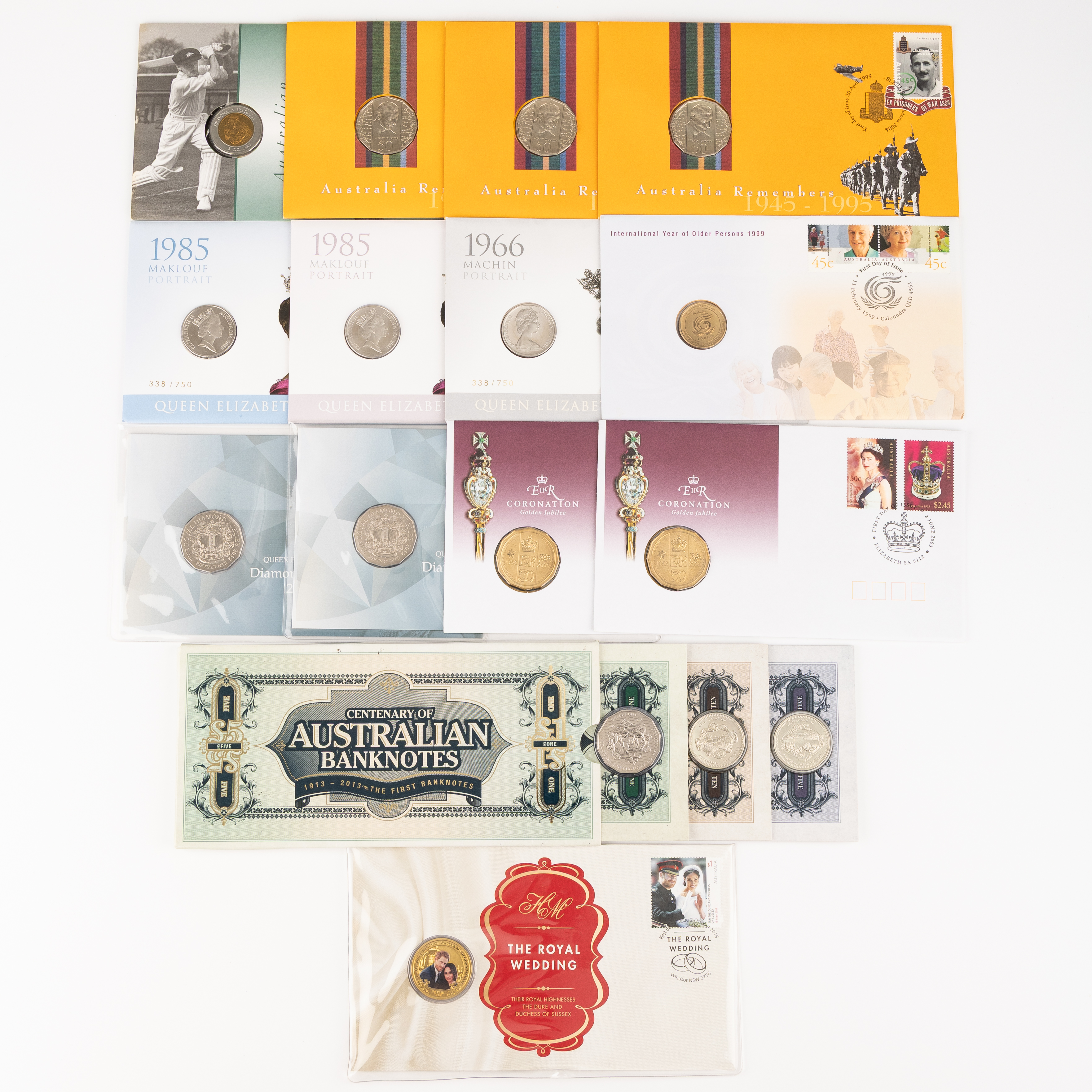 Elizabeth II, RAM and Australia Post, Twenty Cents - Five Dollars, 1966 - 2018, UNC