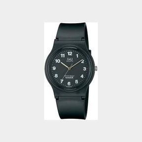 Q Q Plastic Black Strap Watch - Black Dial - Bar 4966006320251 - 51746/1227