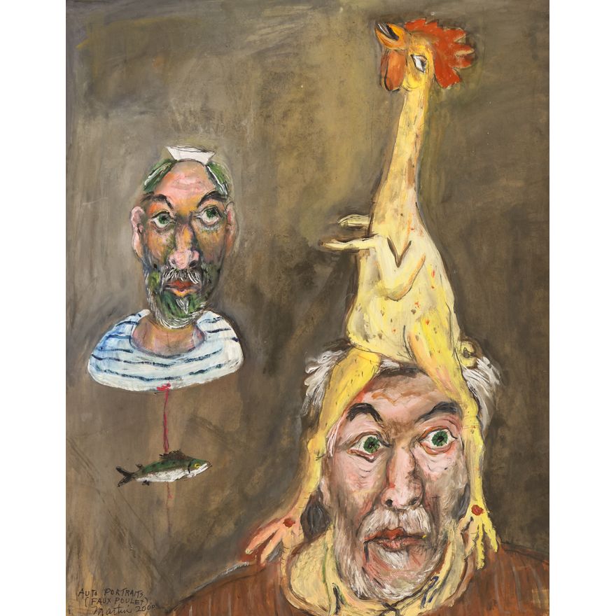 James Martin ''Auto Portraits'' (Faux Poulet) 2000 Gouache