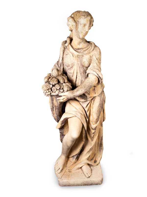 A Cast Stone Figure of Female in Classical Dress
Height 60 x width 22 x depth 14 inches.