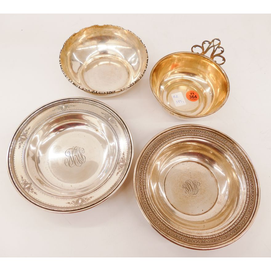4pc Sterling Small Bowls and Porringer- 385g