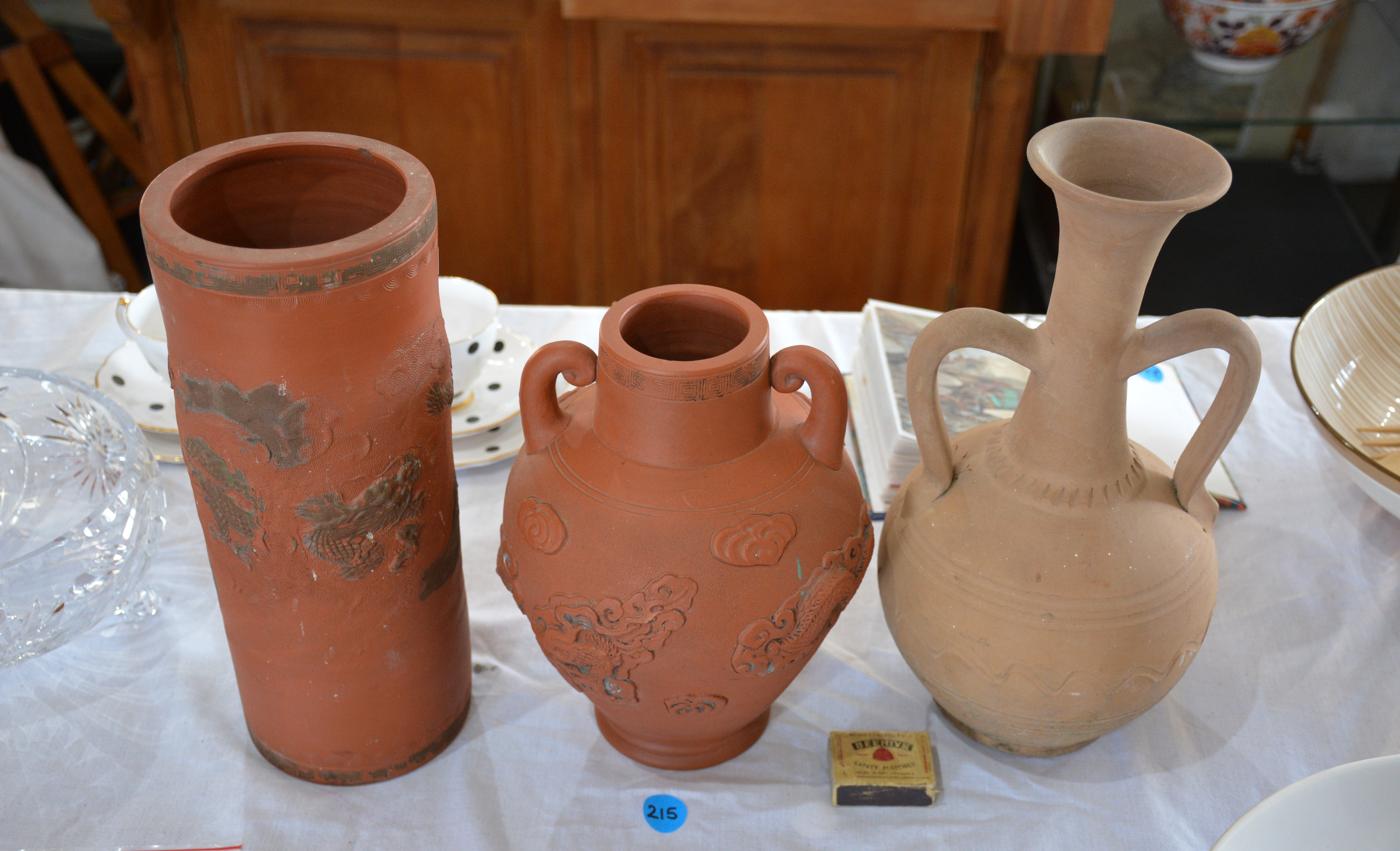 Pottery Vases x 3 — sold at auction in New Zealand for $15