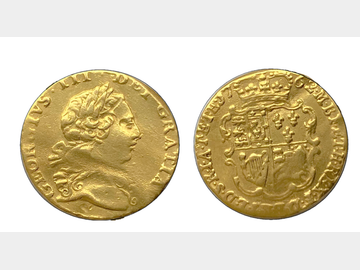 1762 GEORGE III 'ONE YEAR TYPE' GOLD QUARTER GUINEA