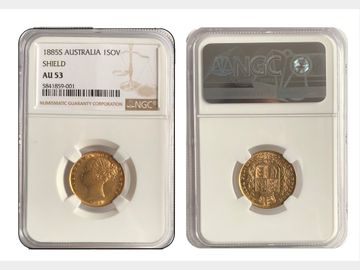 1885 SYDNEY MINT SOVEREIGN AU53 NGC