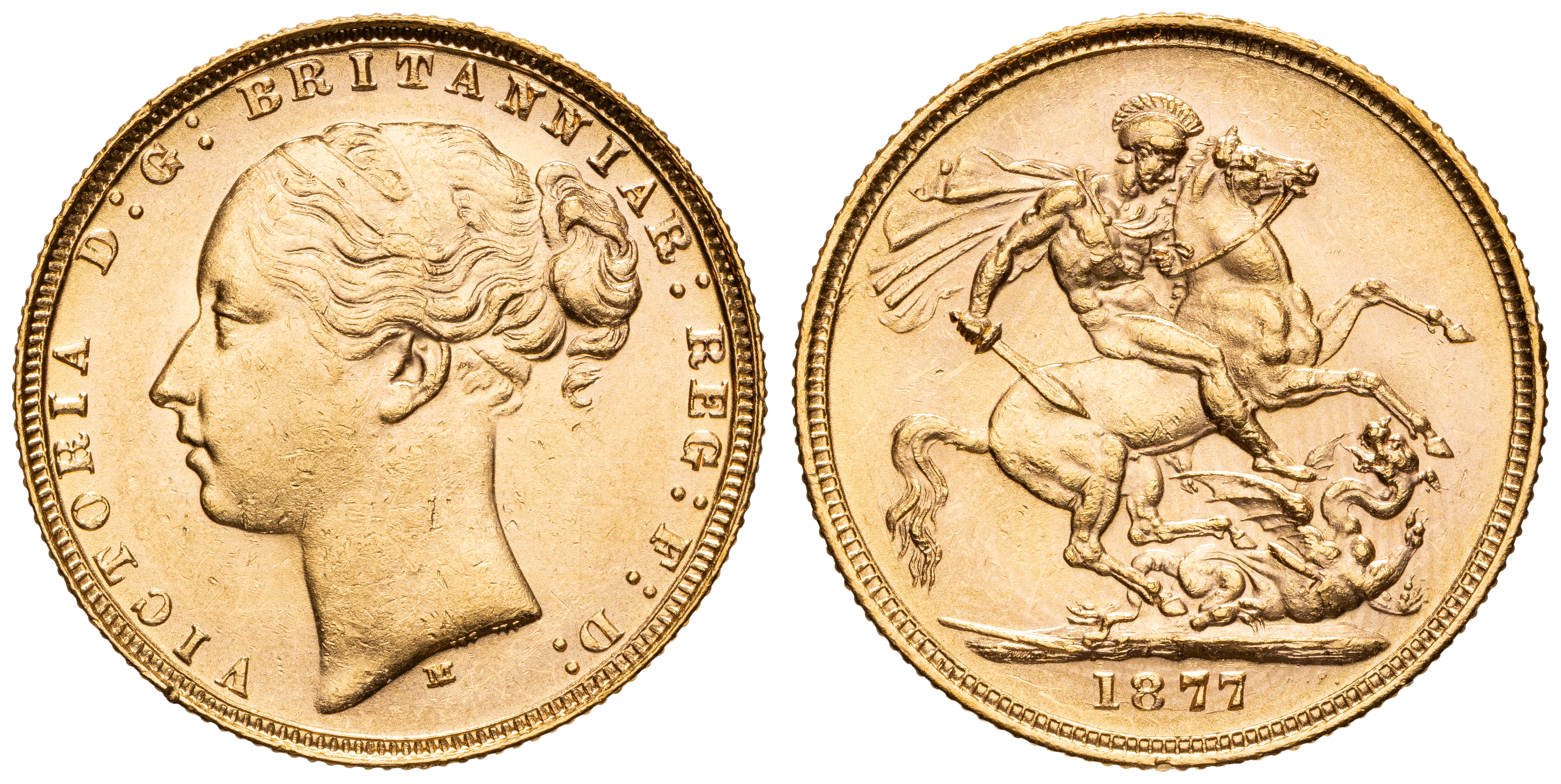 Victoria, Sovereign, 1877-M, UNC