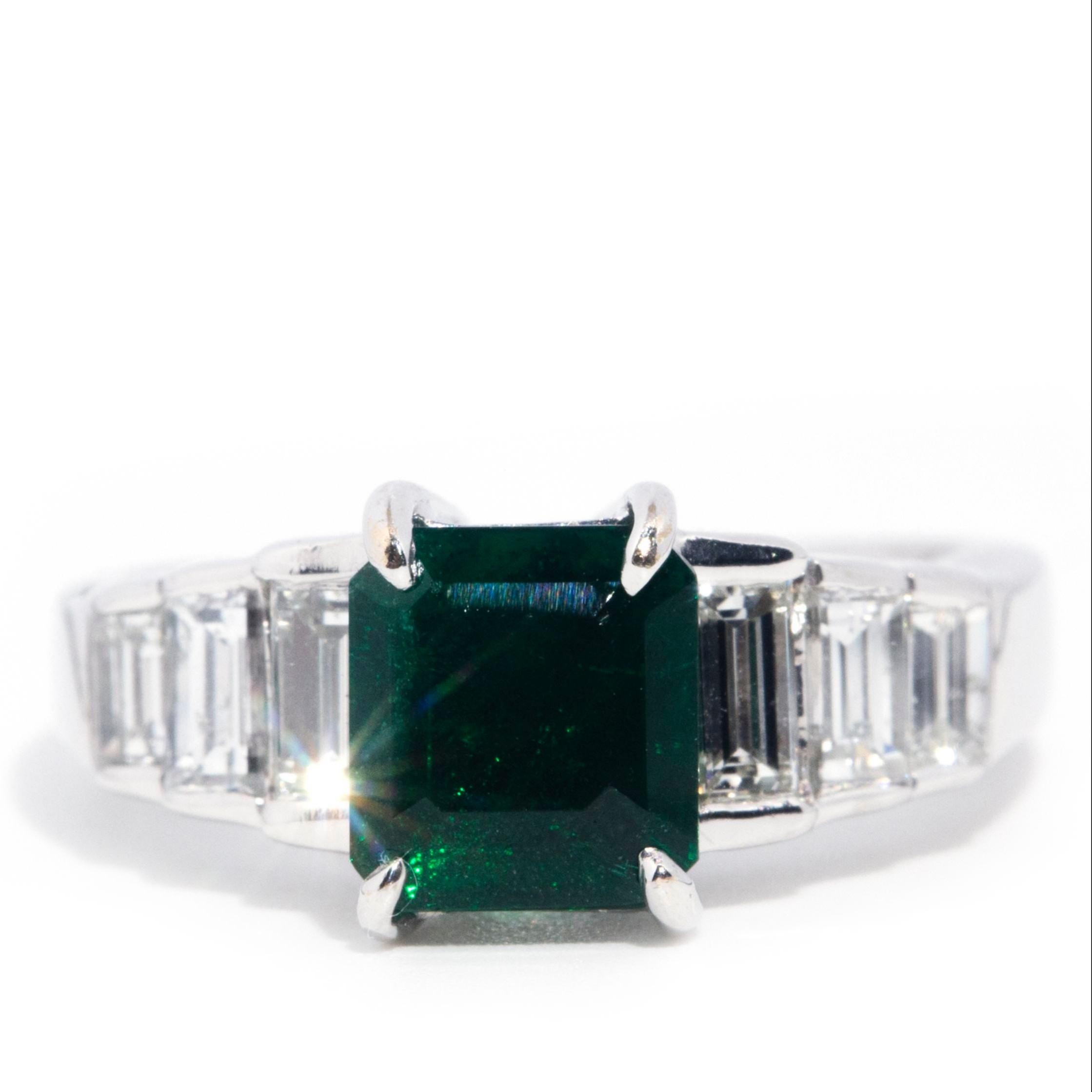 2422 · 1.43 Carat Emerald & 0.94 Carat Diamond Ring