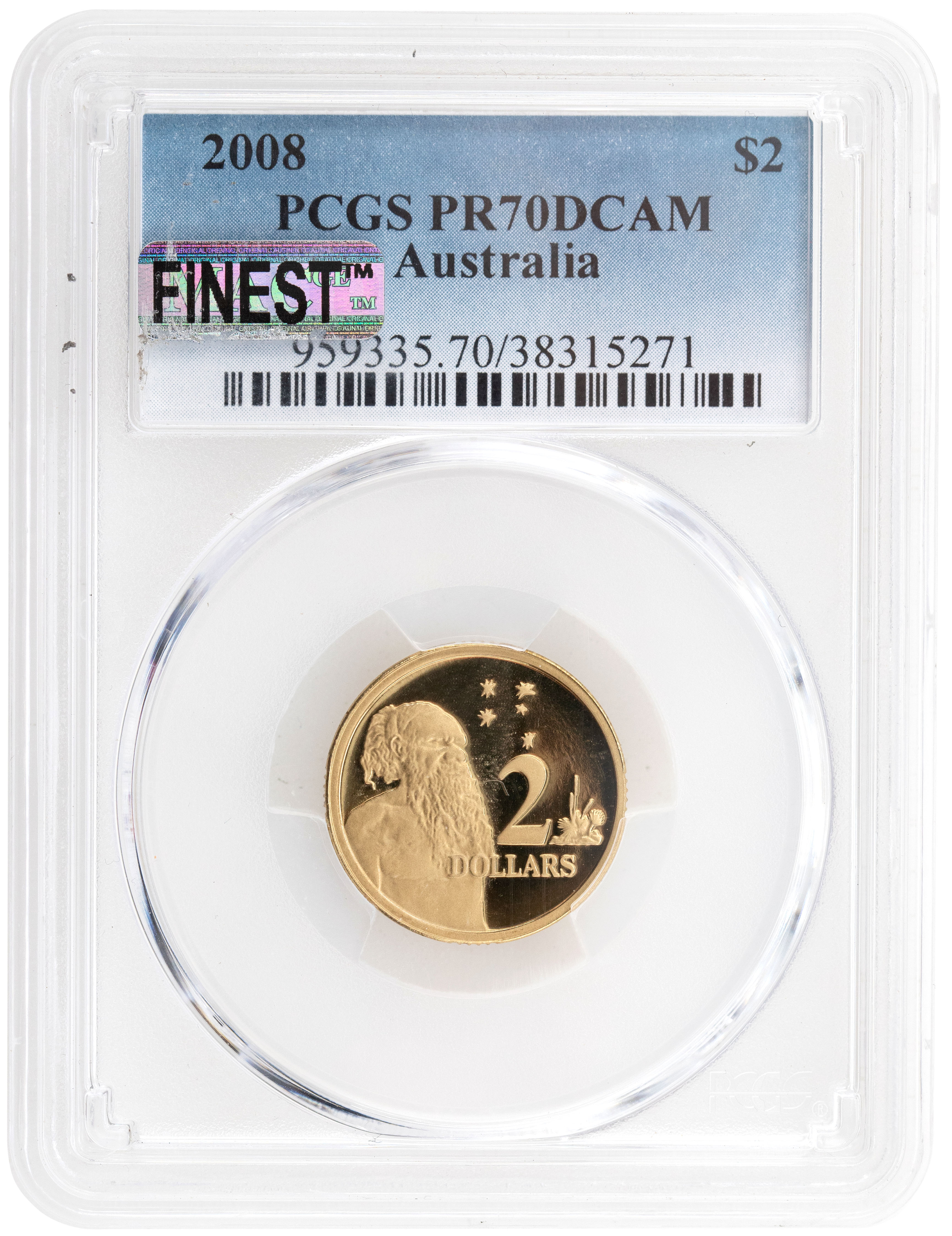 2008 Australia Two Dollar, $2 PCGS - PR70DCAM POP 15/0 -271