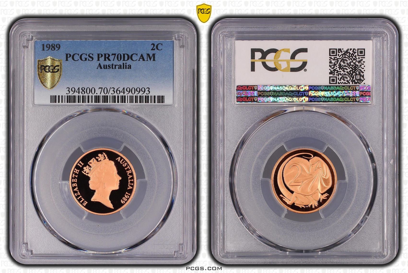 Elizabeth II, Two Cent, 1989, PCGS PR70DCAM