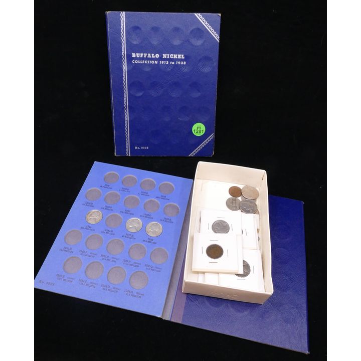 2pc Old US Nickel Blue Books with Loose Coins