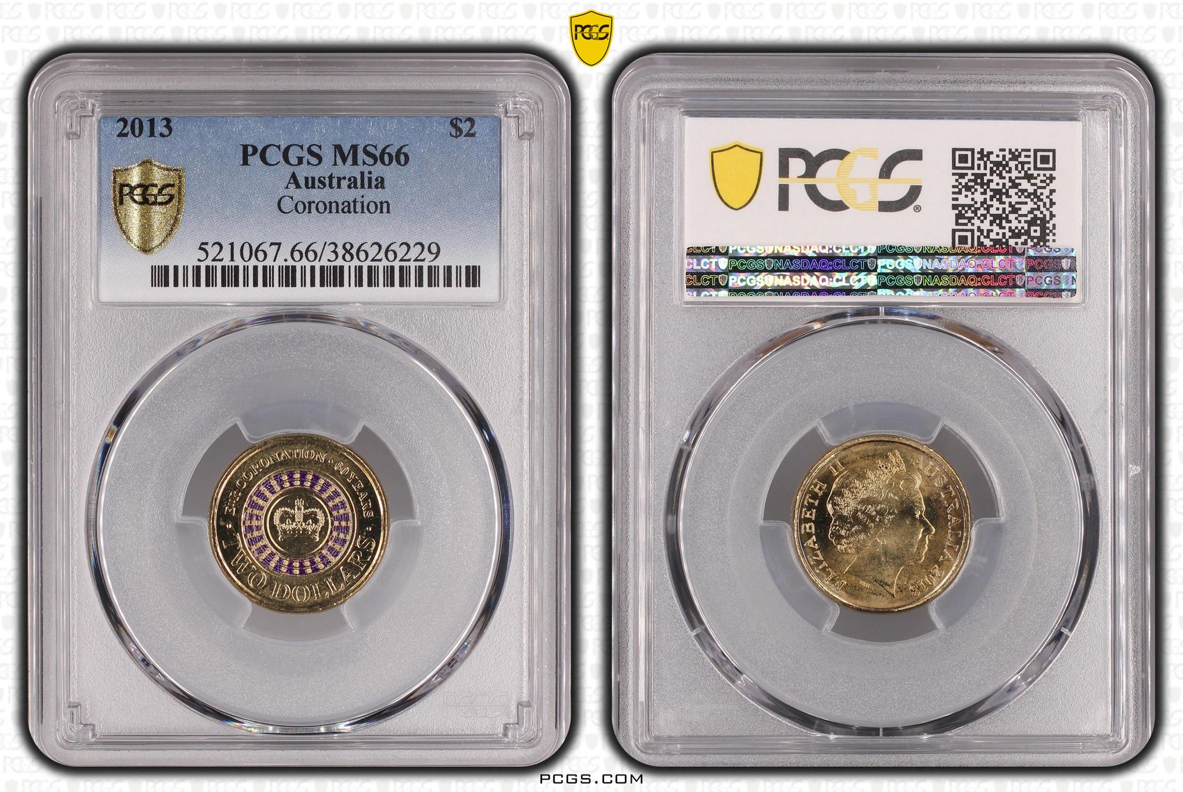 Coronation Colorized, Two Dollar, 2013, PCGS MS66