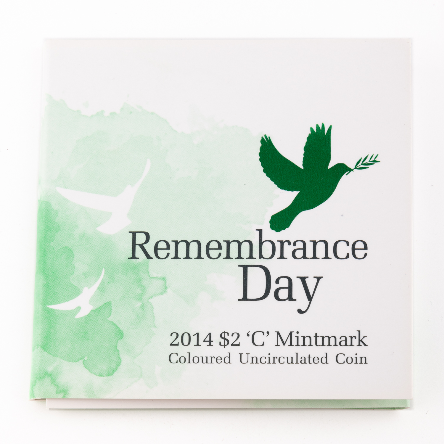 Elizabeth II, Remembrance Day, Green Dove Trifold , Two Dollars, 2014-C, UNC
