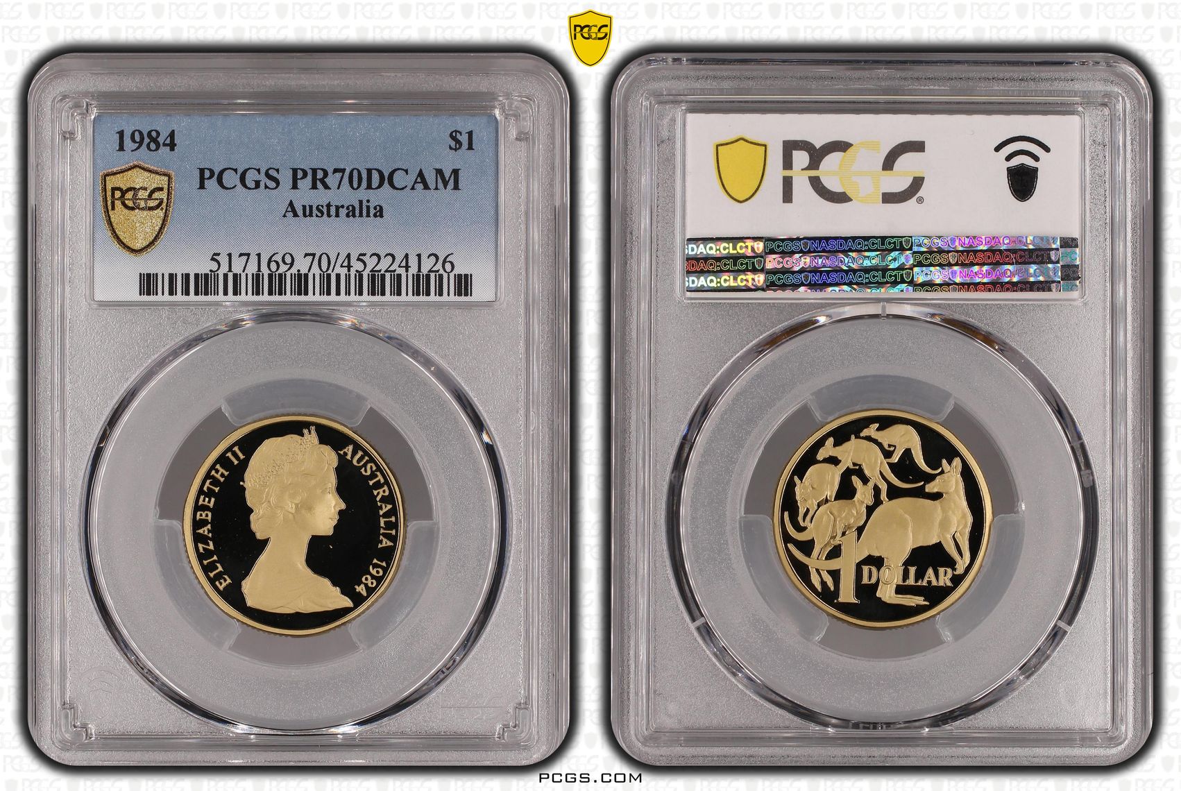 1984 Australia One Dollar, $1 PCGS - PR70DCAM POP 13/0 -126